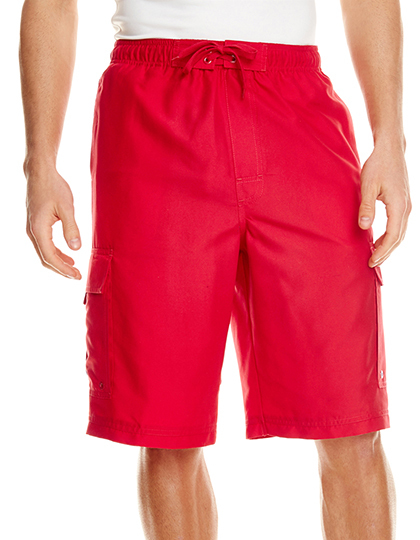 Szorty Kapielowe Poliester Męskie - Red & Red Red BU9401-809274 