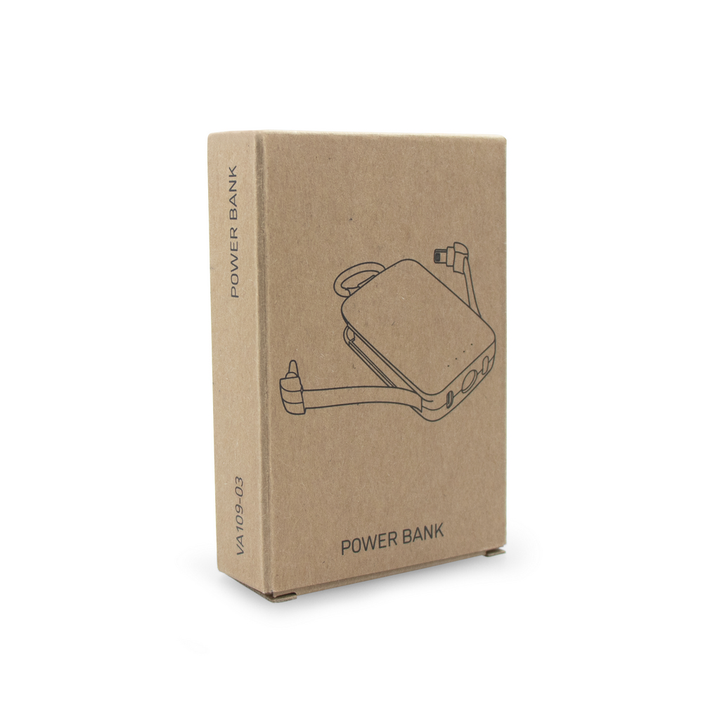 Power bank 4000 mAh, karabińczyk i lampka 1W | Dimetrice Czarny VA109-03 (7)