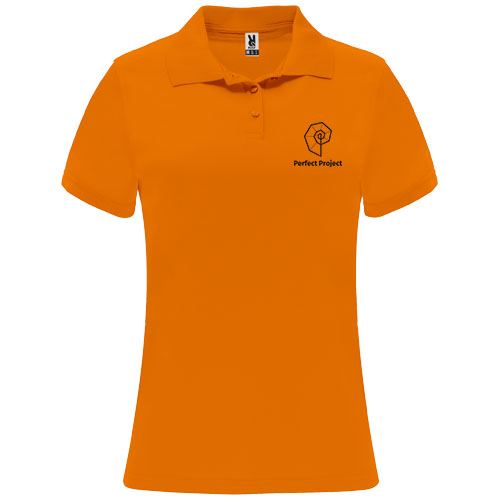 Monzha sportowa koszulka damska polo z krótkim rękawem Fluor Orange R04103L1 (1)