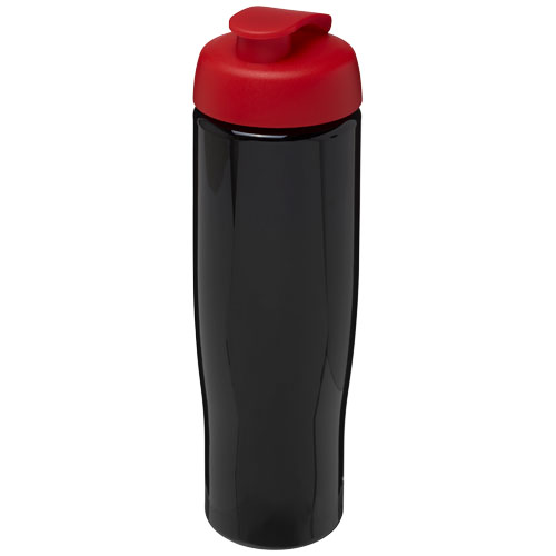 Bidon H2O Tempo® o pojemności 700 ml z wieczkiem zaciskowym Czarny-Czerwony 21004014 