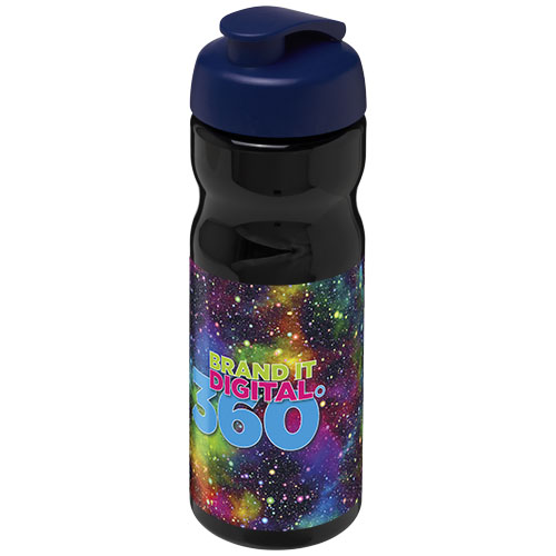 Bidon H2O Base® o pojemności 650 ml z wieczkiem zaciskowym Czarny-Niebieski 21004513 (1)