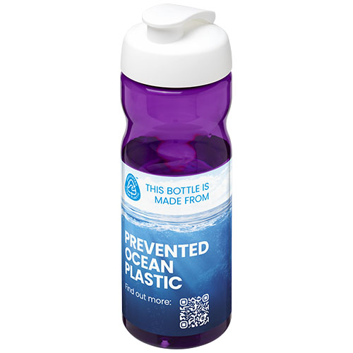 Bidon H2O Eco o pojemności 650 ml z wieczkiem zaciskowym Fioletowy-Biały 21009718 (1)