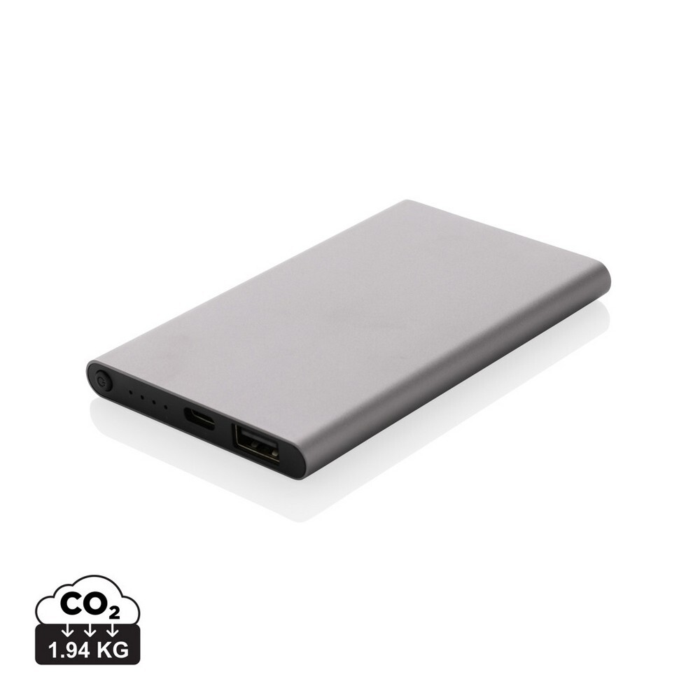 Gadżet reklamowy - Power bank 4000 mAh z aluminium z recyklingu