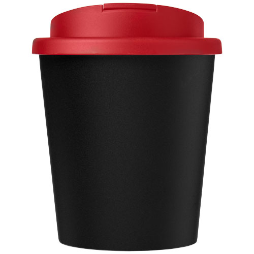 Kubek Americano® Espresso Eco z recyklingu o pojemności 250 ml z pokrywą odporną na zalanie  Czarny-Czerwony 21045501 (2)