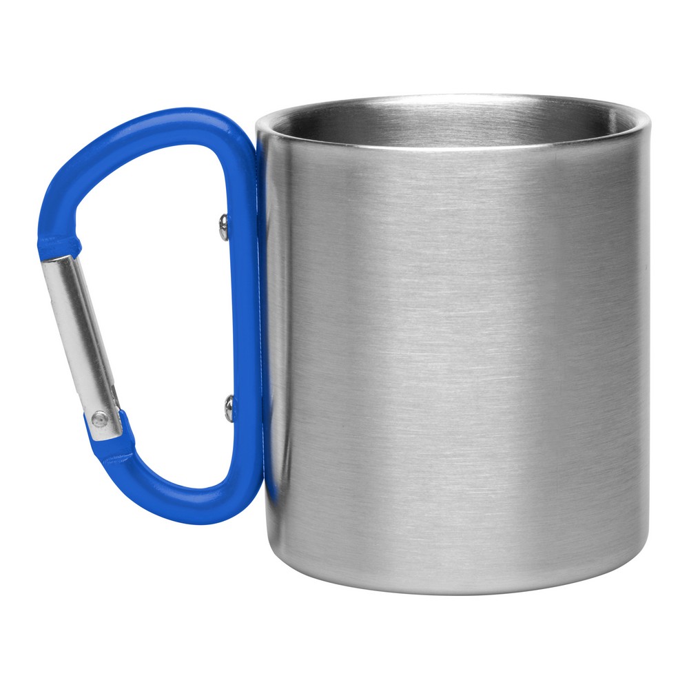 Metalowy kubek 210 ml z karabińczykiem | Easton Niebieski V8437-11 (2)