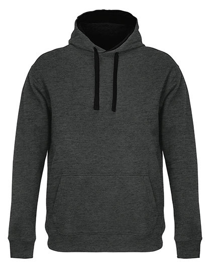 Bluza Męska Kroj Standardowy Szczotkowany Polar - Black & Red Charcoal Melange L04853-996456 