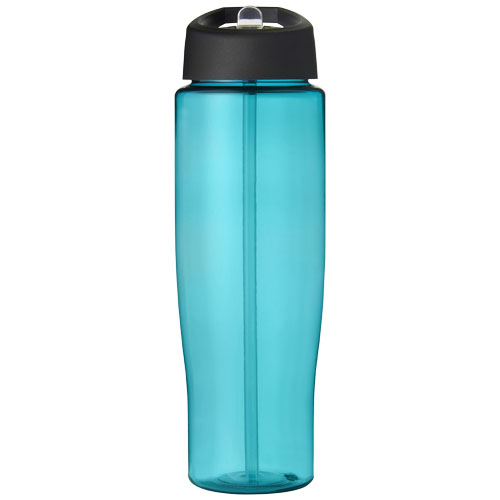 Bidon H2O Tempo® o pojemności 700 ml z wieczkiem z słomką Turkusowy niebieski-Czarny 21004405 (2)