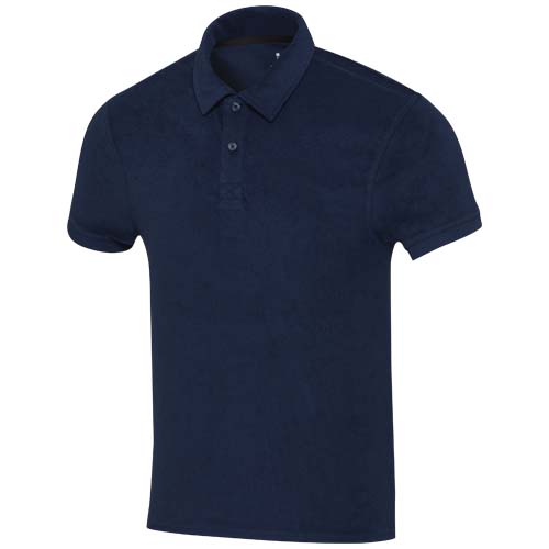 Koszulka polo Akoya, unisex, z materiału frotte z recyklingu  Granatowy 37544559 