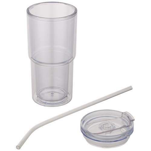 Kubek plastikowy Archer o pojemności 480 ml z podwójnymi ściankami Przezroczysty klarowny 10096701 (3)