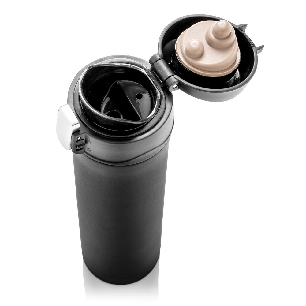 Kubek termiczny 450 ml, stal nierdzewna z recyklingu Czarny P435.501 (5)