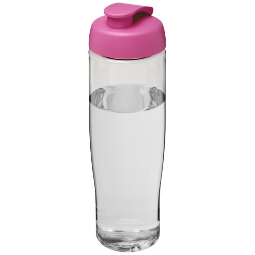Bidon H2O Tempo® o pojemności 700 ml z wieczkiem zaciskowym Przezroczysty-Różowy 21004008 