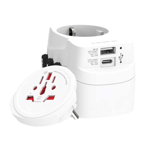 SKROSS® PRO Light USB AC30PD – uniwersalna przejściówka do urządzeń elektrycznych Biały 12461501 (7)