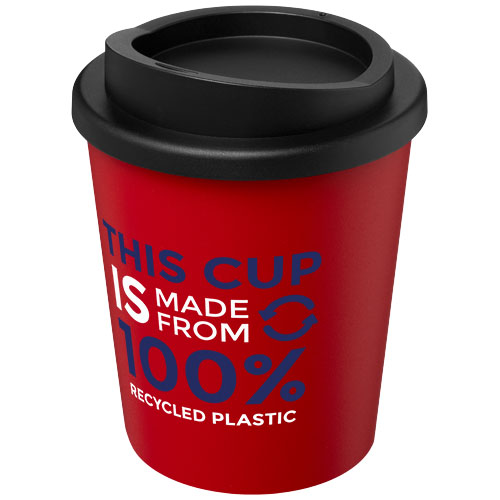 Kubek izolowany z recyklingu Americano® Espresso o pojemności 250 ml  Czerwony-Czarny 21045221 (1)
