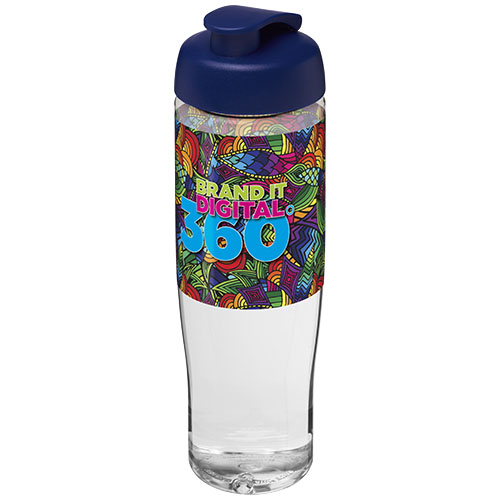 Bidon H2O Tempo® o pojemności 700 ml z wieczkiem zaciskowym Przezroczysty-Niebieski 21004002 (1)