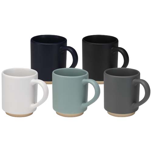 Camilla - kubek ceramiczny o pojemności 180 ml, z matowym wykończeniem. Można go wkładać jeden w drugi. Biały 10096001 (3)