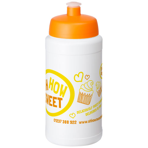 Bidon Baseline® Plus o pojemności 500 ml z wieczkiem sportowym Biały-Pomarańczowy 21068807 (1)