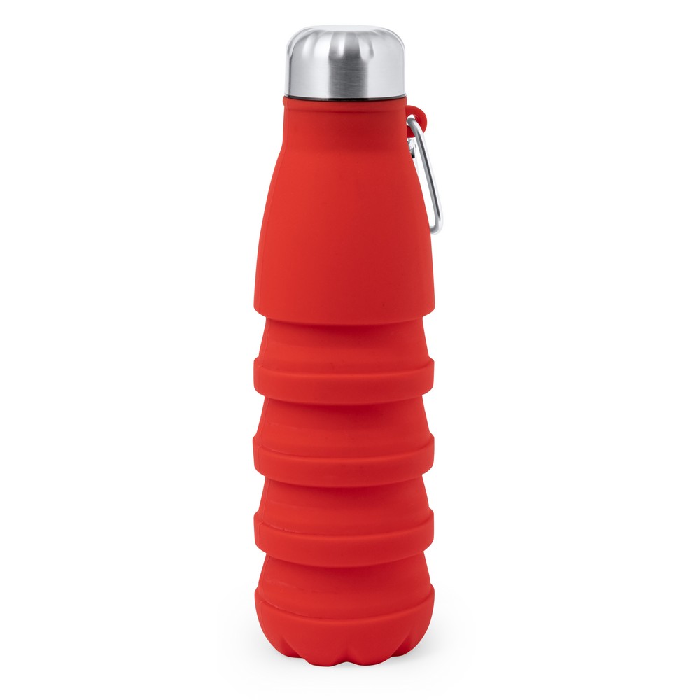 Składana butelka sportowa 550 ml z karabińczykiem Czerwony V1311-05 (9)