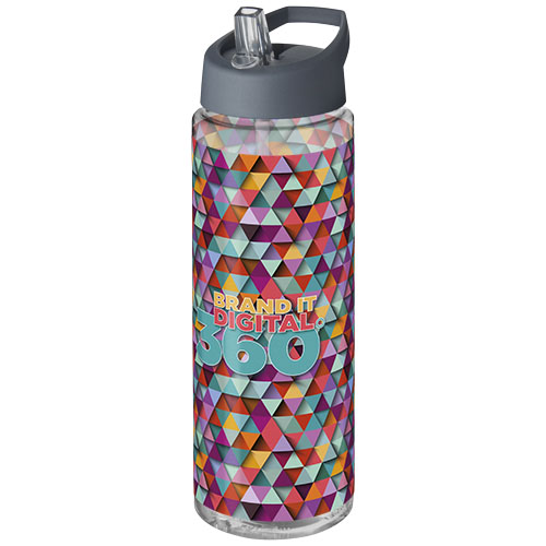 Bidon H2O Vibe o pojemności 850 ml z wieczkiem z dzióbkiem Przezroczysty-Burzowy szary 21009617 (1)