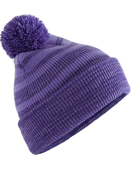 Czapka dzianinowa w paski Team Purple CB476-1398338 
