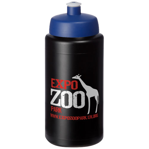 Bidon Baseline® Plus o pojemności 500 ml ze sportowym wieczkiem i uchwytem Czarny-Niebieski 21068713 (1)