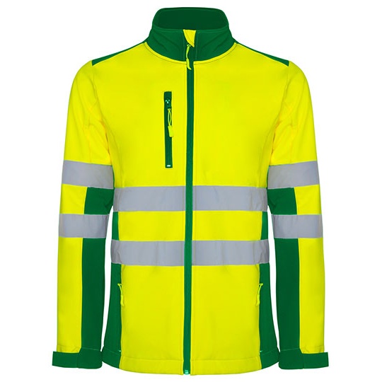 Kurtka Softshell Odblaskowa Wiatroszczelna - Red 60 & Fluor Yellow 221 Garden Green 52 RY9303-585510 