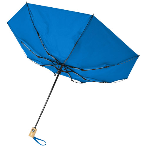 Składany, automatycznie otwierany/zamykany parasol Bo 21” wykonany z plastiku PET z recyklingu Procesowy niebieski 10914352 (5)