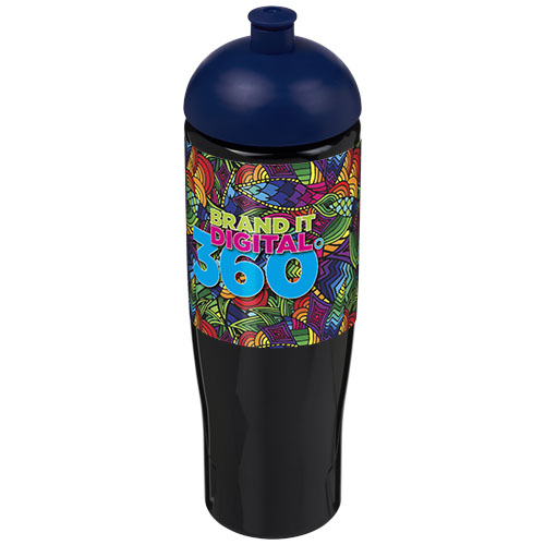 Bidon H2O Tempo® o pojemności 700 ml z wypukłym wieczkiem Czarny-Niebieski 21004213 (1)