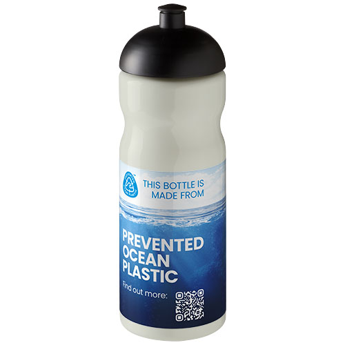 Bidon H2O Eco o pojemności 650 ml z wypukłym wieczkiem Kość słoniowa-Czarny 21009838 (1)