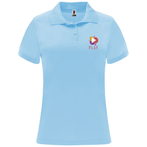Monzha sportowa koszulka damska polo z krótkim rękawem Błękitny R04102H1 (1)