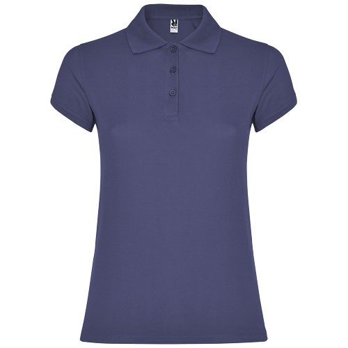 Star koszulka damska polo z krótkim rękawem Blue Denim R66341K5 