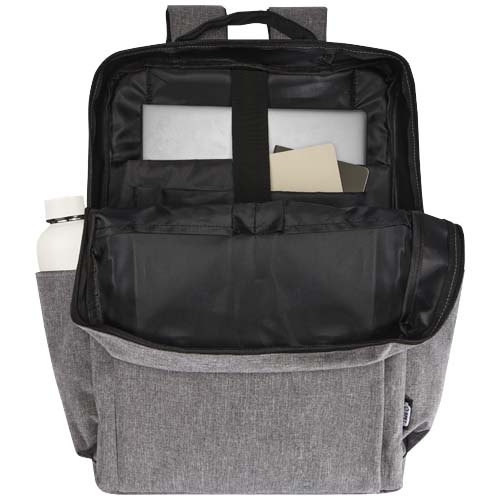 Libra plecak na laptopa o przekątnej 15 cali o pojemności 15 l wykonany z materiałów z recyclingu z certyfikatem GRS Melanż szary 13008480 (4)