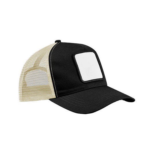 Czapka Truckerka 5-panelowa Bawelniano-poliestrowa - Black & Stone Black CB636-785180 