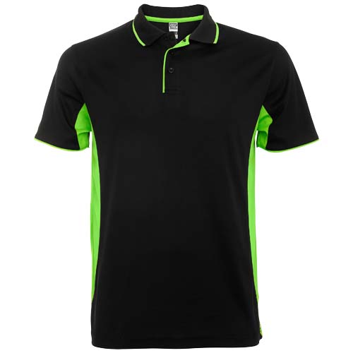 Montmelo koszulka polo unisex z krótkim rękawem Czarny-Limonkowy R04218P1 