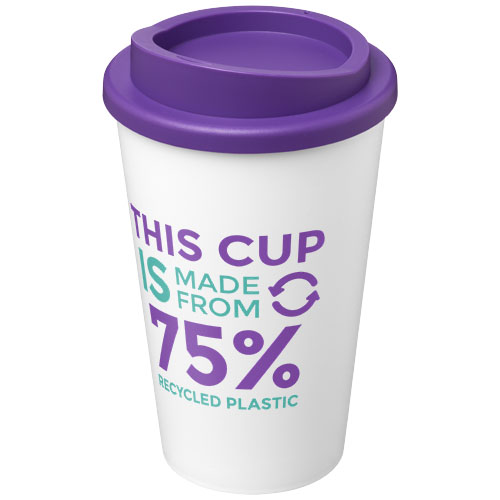 Kubek Americano Eco z recyklingu o pojemności 350 ml Biały-Fioletowy 21042218 (1)