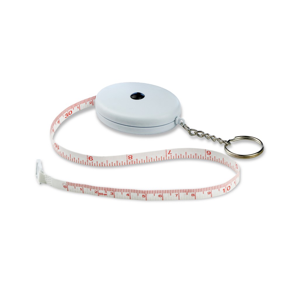 Brelok do kluczy, miara 1,5m Biały V5615-02 