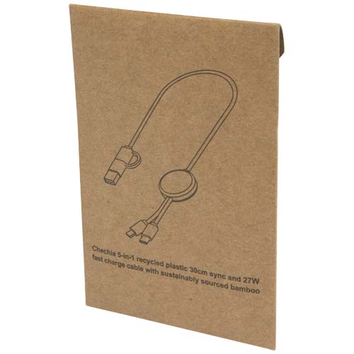 Citala kabel do synchronizacji danych i szybkiego ładowania 5 w 1 27 W o długości 30 cm z tworzyw sztucznych pochodzących z recyklingu Melanż zielony 12442762 (2)
