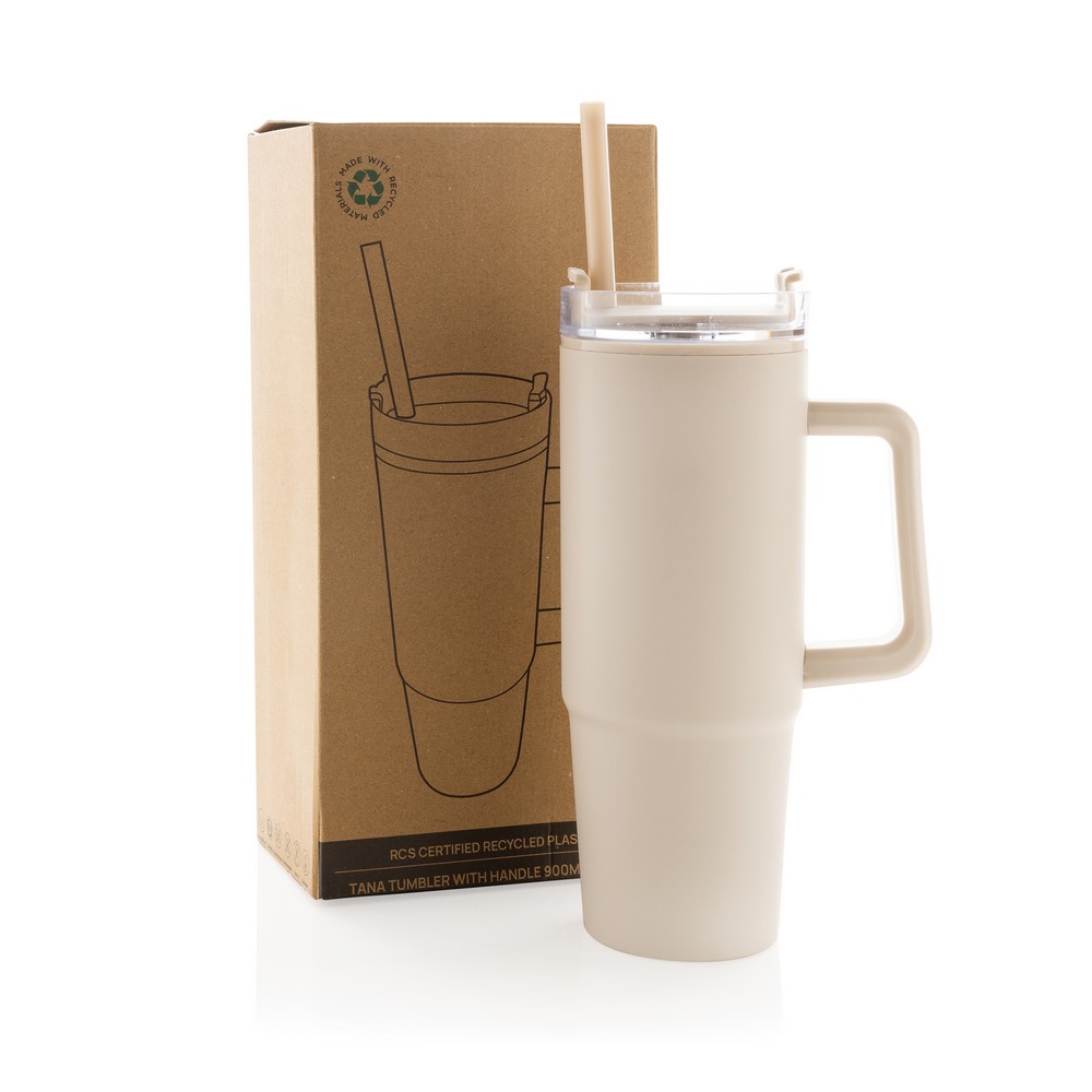 Kubek podróżny 900 ml Tana, plastik z recyklingu Beżowy P437.1019 (8)