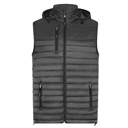 Kamizelka Męska z Kapturem Wodoodporna Poliamidowa Dark Grey HRM1301-509073 