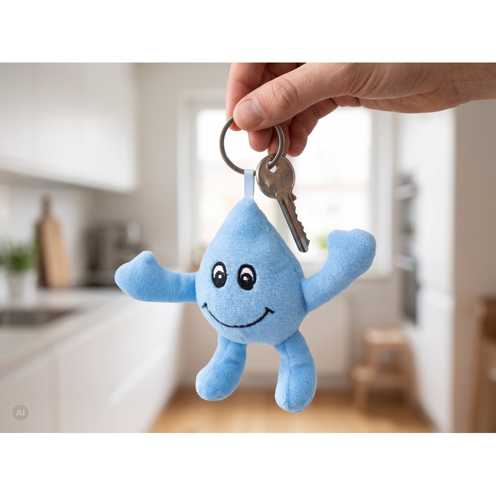 Pluszowa kropla wody, brelok | Droppero Błękitny HE864-23 (1)