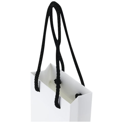 Ręcznie robiona torba z papieru integra z plastikowymi uchwytami – 9,5 x 4 x 17 cm Biały-Czarny 1ZB00890 (4)
