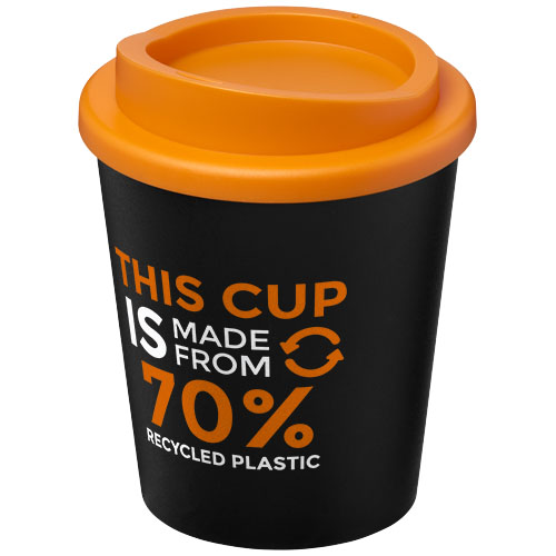 Kubek Americano® Espresso Eco z recyklingu o pojemności 250 ml  Czarny-Pomarańczowy 21045402 (1)