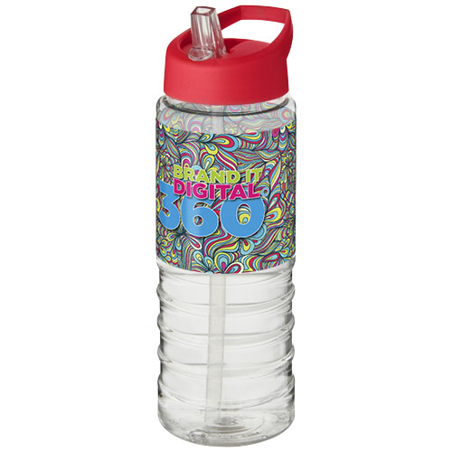 Bidon H2O Treble o pojemności 750 ml z wieczkiem z dzióbkiem Przezroczysty-Czerwony 21087712 (1)