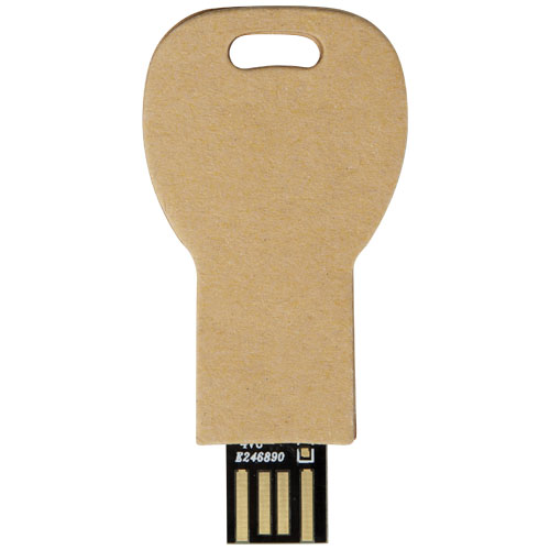 Pendrive wyposażony w interfejs USB 2.0 w kształcie klucza z papieru z recyklingu Kraftowy brąz 1Z50006H (2)