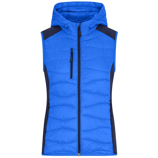 Kamizelka Damska Hybrydowa Ocieplana z Kapturem - Blue & Navy Blue JN1327-523739 