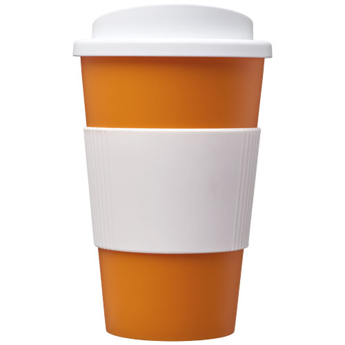 Kubek termiczny z serii Americano® o pojemności 350 ml z uchwytem Pomarańczowy-Biały 21000223 (2)