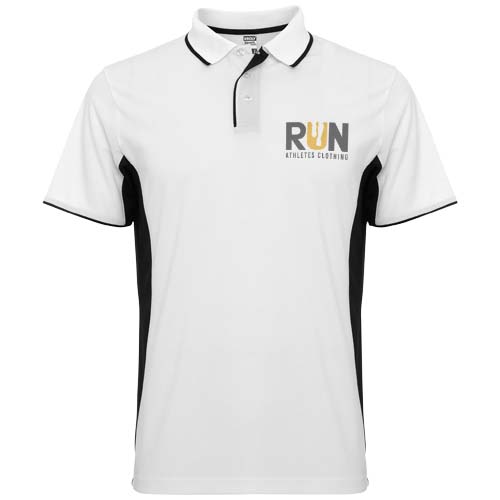 Montmelo koszulka polo unisex z krótkim rękawem Biały-Czarny R04218R1 (1)