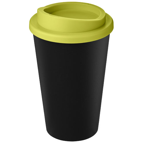Kubek Americano Eco z recyklingu o pojemności 350 ml Czarny-Limonkowy 21042209 