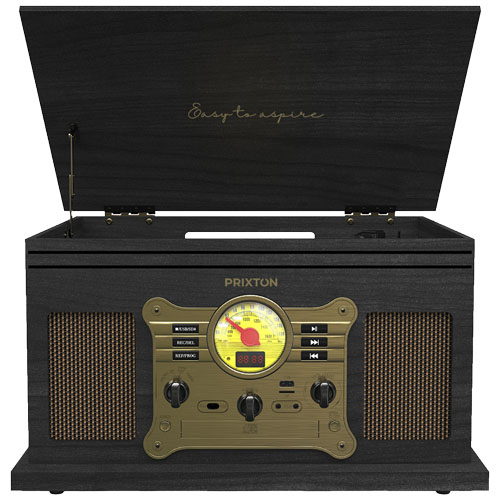 Prixton Century reflective gramofon i odtwarzacz muzyki Czarny 1PA11590 (1)
