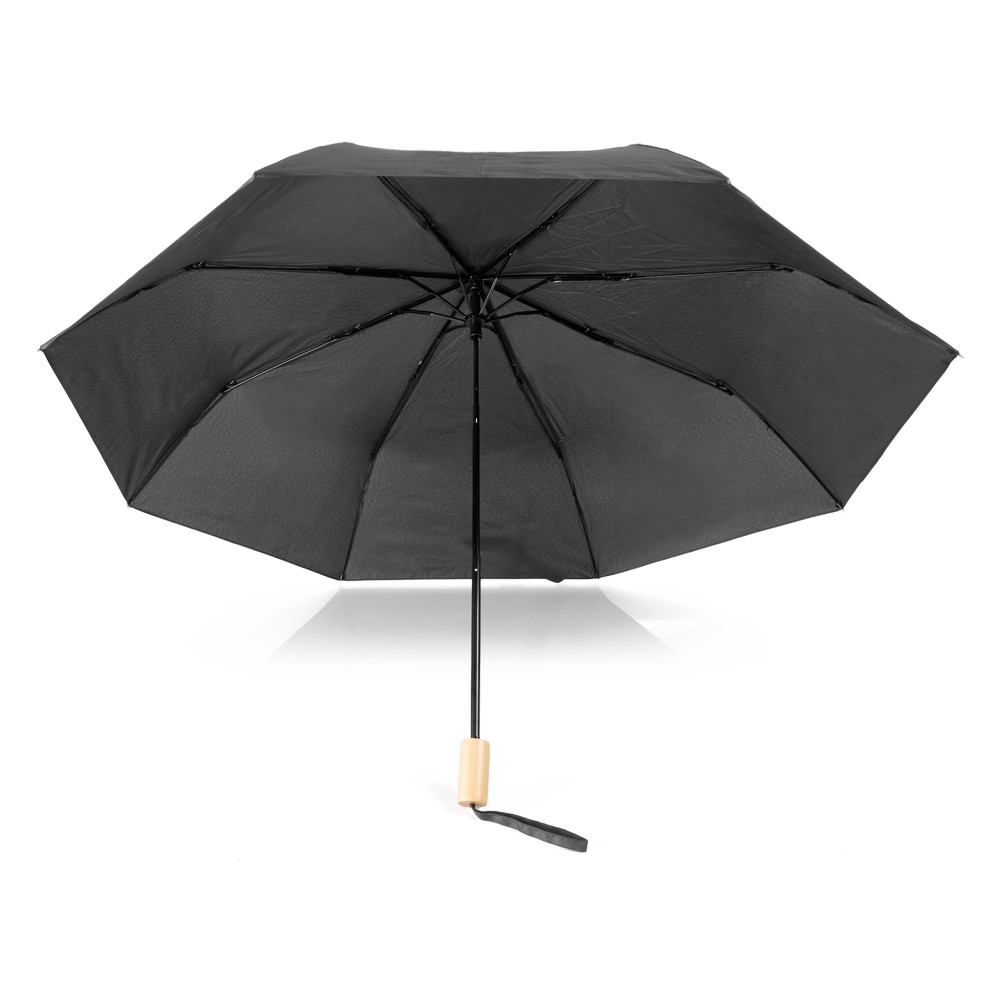 Wiatroodporny parasol manualny RPET, składany | Uksan Czarny VA067-03 (2)