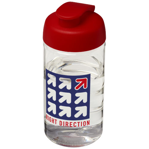Bidon H2O Bop® o pojemności 500 ml z wieczkiem zaciskowym Przezroczysty-Czerwony 21005003 (1)